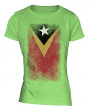 East Timor Faded Flag Ladies T-Shirt