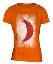 Easter Island Faded Flag Ladies T-Shirt