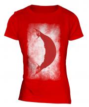 Easter Island Faded Flag Ladies T-Shirt