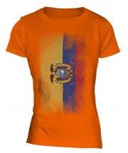 Ecuador Faded Flag Ladies T-Shirt