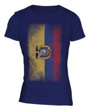Ecuador Faded Flag Ladies T-Shirt