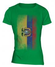 Ecuador Faded Flag Ladies T-Shirt