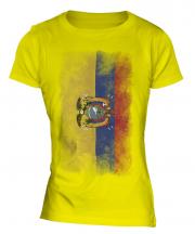 Ecuador Faded Flag Ladies T-Shirt