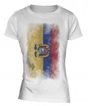 Ecuador Faded Flag Ladies T-Shirt