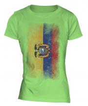 Ecuador Faded Flag Ladies T-Shirt