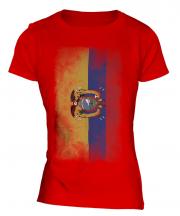 Ecuador Faded Flag Ladies T-Shirt