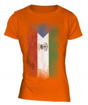 Equatorial Guinea Faded Flag Ladies T-Shirt