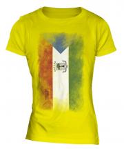 Equatorial Guinea Faded Flag Ladies T-Shirt