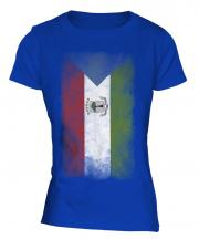 Equatorial Guinea Faded Flag Ladies T-Shirt