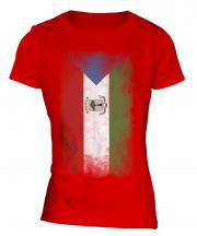 Equatorial Guinea Faded Flag Ladies T-Shirt