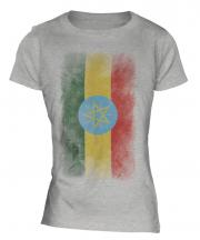 Ethiopa Faded Flag Ladies T-Shirt