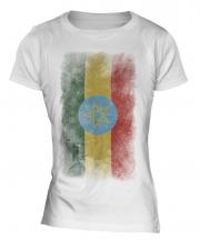Ethiopa Faded Flag Ladies T-Shirt