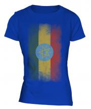 Ethiopa Faded Flag Ladies T-Shirt