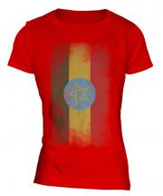Ethiopa Faded Flag Ladies T-Shirt
