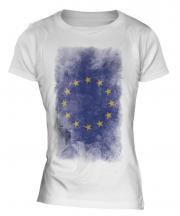 European Union Faded Flag Ladies T-Shirt