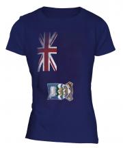 Falkland Islands Faded Flag Ladies T-Shirt