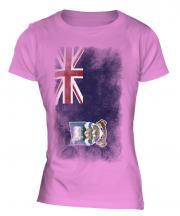 Falkland Islands Faded Flag Ladies T-Shirt