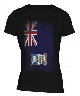 Falkland Islands Faded Flag Ladies T-Shirt