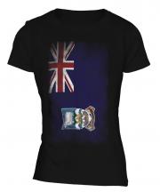 Falkland Islands Faded Flag Ladies T-Shirt
