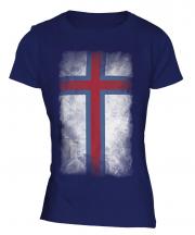 Faroe Islands Faded Flag Ladies T-Shirt