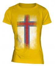 Faroe Islands Faded Flag Ladies T-Shirt