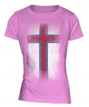 Faroe Islands Faded Flag Ladies T-Shirt