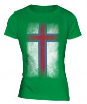 Faroe Islands Faded Flag Ladies T-Shirt