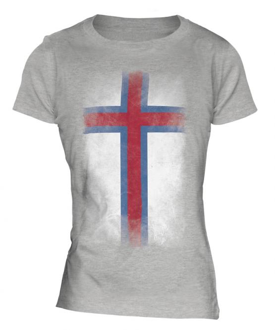 Faroe Islands Faded Flag Ladies T-Shirt