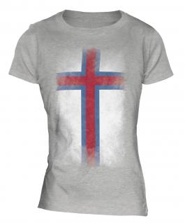Faroe Islands Faded Flag Ladies T-Shirt