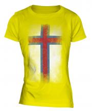 Faroe Islands Faded Flag Ladies T-Shirt