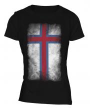 Faroe Islands Faded Flag Ladies T-Shirt