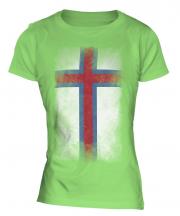 Faroe Islands Faded Flag Ladies T-Shirt