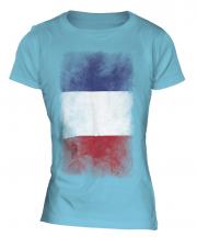 France Faded Flag Ladies T-Shirt