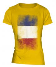 France Faded Flag Ladies T-Shirt