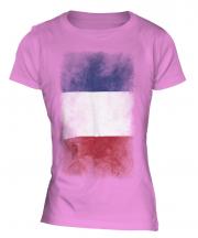 France Faded Flag Ladies T-Shirt