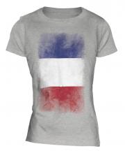 France Faded Flag Ladies T-Shirt