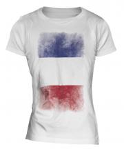 France Faded Flag Ladies T-Shirt
