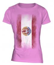 French Polynesia Faded Flag Ladies T-Shirt