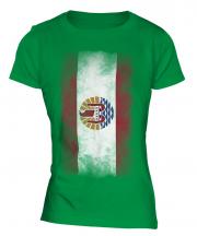 French Polynesia Faded Flag Ladies T-Shirt