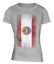 French Polynesia Faded Flag Ladies T-Shirt