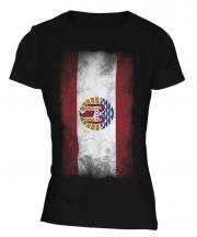 French Polynesia Faded Flag Ladies T-Shirt