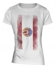 French Polynesia Faded Flag Ladies T-Shirt