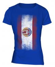 French Polynesia Faded Flag Ladies T-Shirt