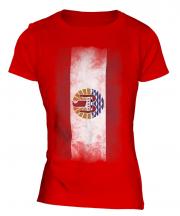French Polynesia Faded Flag Ladies T-Shirt