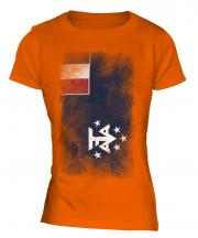 French Southern And Antarctic Lands Faded Flag Ladies T-Shirt