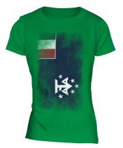 French Southern And Antarctic Lands Faded Flag Ladies T-Shirt