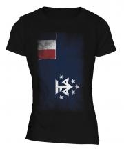 French Southern And Antarctic Lands Faded Flag Ladies T-Shirt