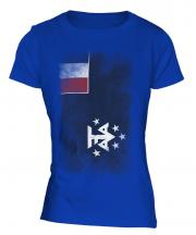 French Southern And Antarctic Lands Faded Flag Ladies T-Shirt