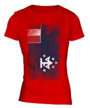 French Southern And Antarctic Lands Faded Flag Ladies T-Shirt
