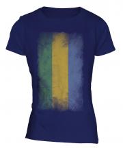Gabon Faded Flag Ladies T-Shirt